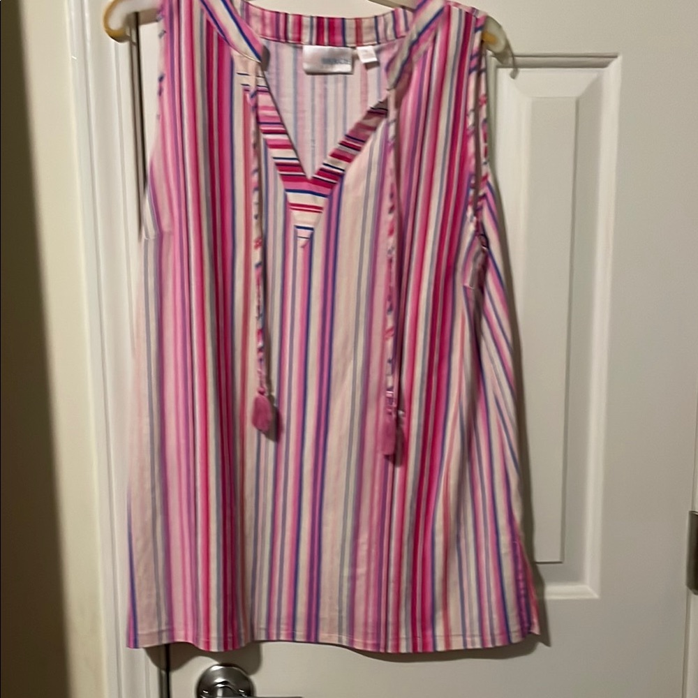 Belle by Kim Gravel Striped Tunic Top NWOT